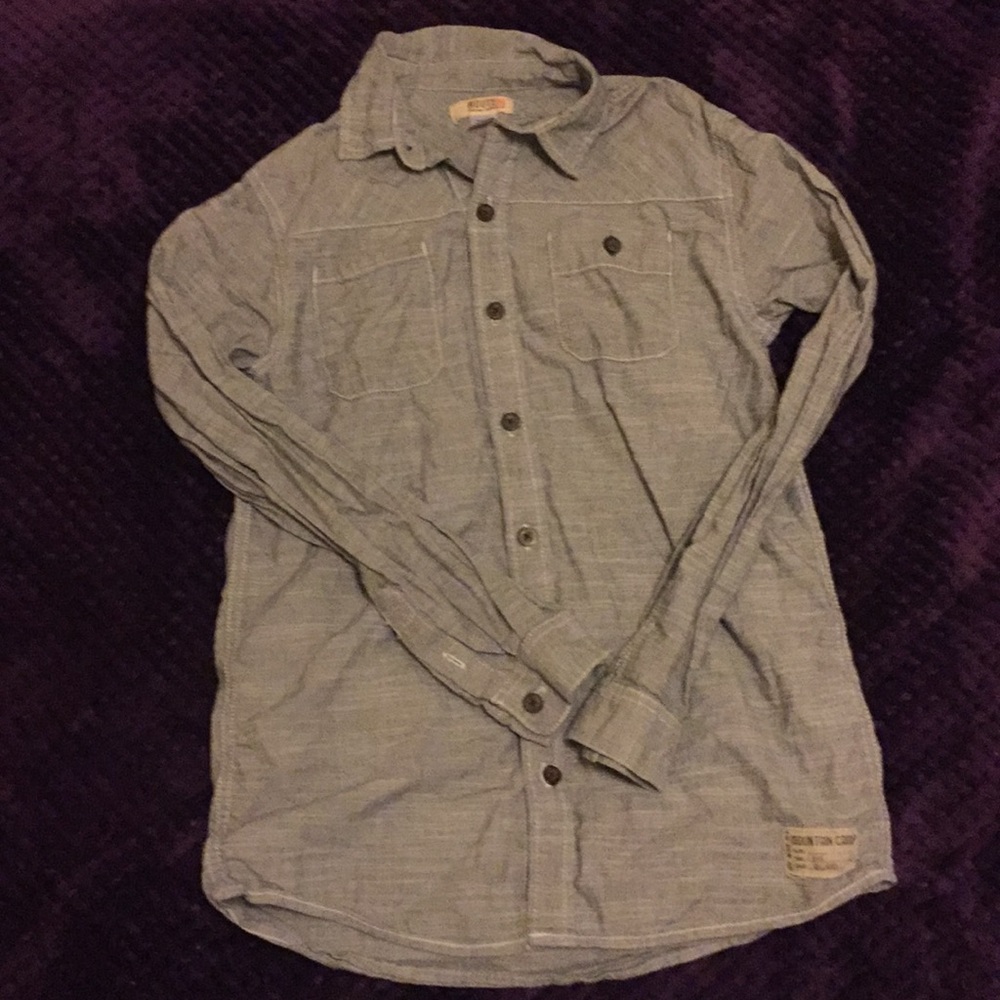 Grey button down
